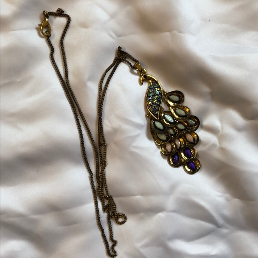 Peacock pendant necklace
